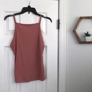 High-neck blush tank